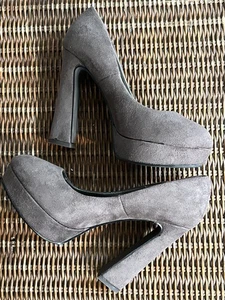 Sexy Damen-Plateauschuhe taupe Wildleder Größe 38 oder 8 - Bild 1 von 5