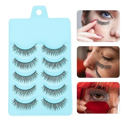  5 paia di ciglia finte lunghe ciglia finte naturali strumenti per il trucco di - Image 1 of 4