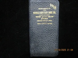 Calendario de bolsillo publicitario GRAND RAPIDS MICHIGAN Herold-Bertsch Shoe Co. 1918 - Imagen 1 de 11