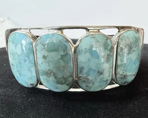 Brazalete pulsera BBJ de plata de ley y turquesa - Imagen 1 de 22