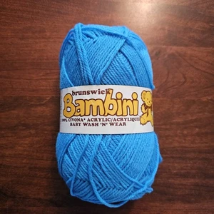 Brunswick Bambini Baby Garn Azurblau 80 % Acryl, 20 % Nylon 1,4 Unzen, US3 - Bild 1 von 5