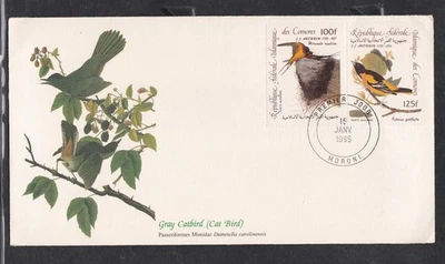 COMOROS 1985 FIRST DAY COVER AUDUBON BICENTENARY BIRDS + CACHET - Image 1 of 2