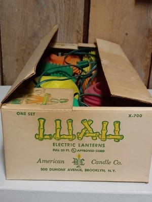 VTG American Candle Co. X700 LUAU Electric Tiki Lanterns 7 Count Made in USA - Image 1 of 4