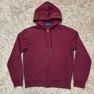 Polo Ralph Lauren Sudadera con Capucha Cremallera Completa Para Hombre S Borgoña Sudadera Bolsillos Poni Logo - Imagen 1 de 15