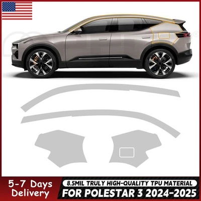 For Polestar 3 2024-2025 Rear Side Precut Paint Protection Film Clear PPF TPU - Image 1 of 4