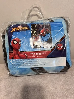 Spiderman Webbed Wonder Twin Size Soft Raschel Blanket 60" x 80" by Marvel - Image 1 of 4