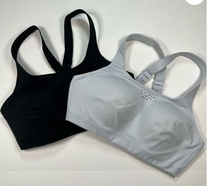 Athleta 34D (Set) schwarz & hellblau Phenomena High Impact kabelloser Sport-BH - Bild 1 von 12