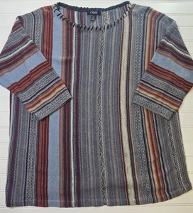 Chaps Womens Shirt Size 2XL~3/4 Sleeves~Multicolor Stripes - Picture 1 of 10