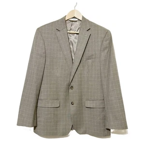 Lauren Ralph Lauren Men’s Brown Tan Blue Houndstooth Two Button Blazer Size 42R - Picture 1 of 6