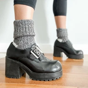 Lower East Side | Vintage Y2K Black Mega Platform Chunky Booties Mary Jane Shoes - Bild 1 von 11