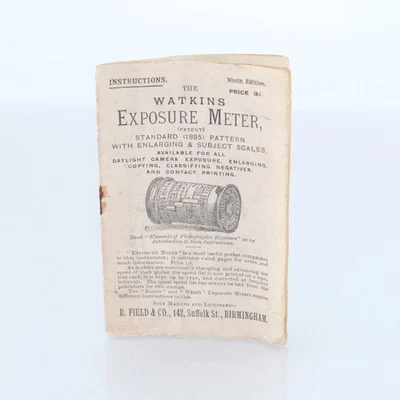 Instructions FOR Watkins Standard Exposure Meter C.1895 Light Meter Antique - image 1 of 4