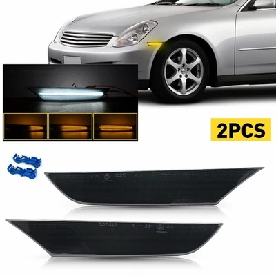 Smoked Lens Front Bumper Side Marker Light For 2003-2007 Infiniti G35 Sedan Base - Image 1 of 4