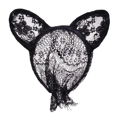 Sexy Bunny Rabbit Ohr Stirnband Spitze Schleier Gesichtsmaske Maskerade - Bild 1 von 4