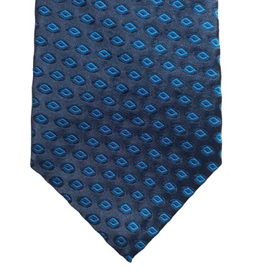Corbata para hombre KITON Napoli 100 % seda azul marino patrón diamante ojal Foto 1 de 4