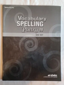Abeka Vocabulary Spelling Poetry IV Teacher Quiz key (10th Gr) - Bild 1 von 2
