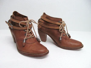 J SHOES Carson Ankle Boots Tan Brown Leather Women's Size 8.5 M - Picture 1 of 8