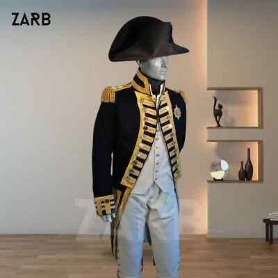 Uniforme de Oficial Naval Napoleónico - Chaqueta Almirante Histórica, Disfraz Militar Foto 1 de 4