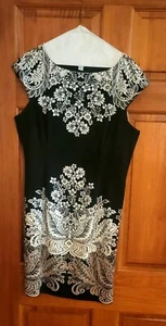 London Style Collection Black Sheath Pencil Dress Women's Size 12  - Picture 1 of 2