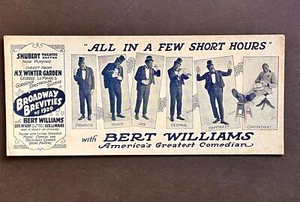 1920 BERT WILLIAMS AFRICAN AMERICAN VAUDEVILLE STAR BROADWAY BREVITIES BLOTTER - Picture 1 of 3