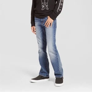 ⚡️Cat & Jack Boys' Stretch Bootcut Fit Jeans - Light Wash Size 12 - Picture 1 of 2