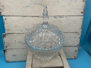 Vintage Crystal Cut Glass Candy Dish w/Lid - Picture 1 of 4