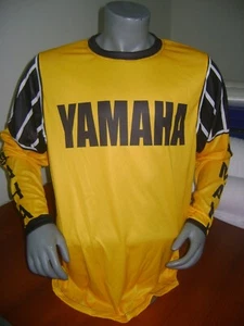 OLD SCHOOL YAMAHA JERSEY CLASSIC JERSEY SHIRT MOTOCROSS YZ125 250 VINTAGE L YELW - Picture 1 of 5