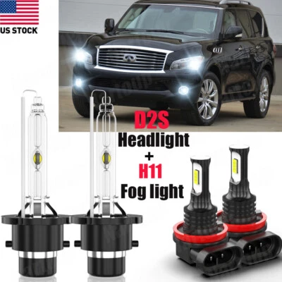 For Infiniti QX56 2011 2012 2013 HID Headlight High/Low Beam + Fog Light Bulbs - Image 1 of 4