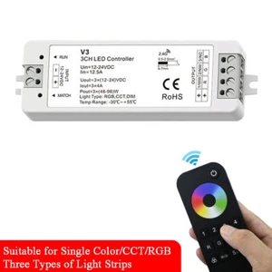 2.4G LED Controller Single Color/CCT/RGB Strip+4 Zone Wireless RF Remote Control - Picture 1 of 13