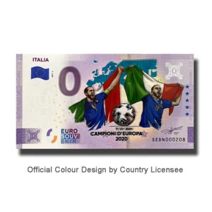 Euro Souvenir Italia 2021-3 SEDN Campioni D'Europa 2020 Color Souvenirscheine - Imagen 1 de 3