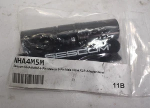 Sescom NHA4M5M 4-Pin Male to 5-Pin Male Inline Adapter Barrel SENHA4M5M - Picture 1 of 5