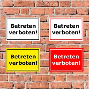 Schild - Betreten verboten! - in 4 Größen - S00080-105 - Bild 1 von 5