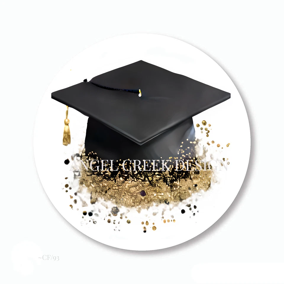 Tapa de graduación brillo mate favores pegatinas sobre sellos etiquetas de graduación Foto 1 de 1