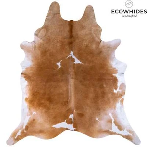 Brazilian Palomino and White Cowhide Rug Size 8'5" L x 7'5" W 7048 - Picture 1 of 7
