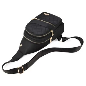 Womens Black Crossbody Small Sling Backpack Travel Sling Bag Chest Bag Daypack - Picture 1 of 9
