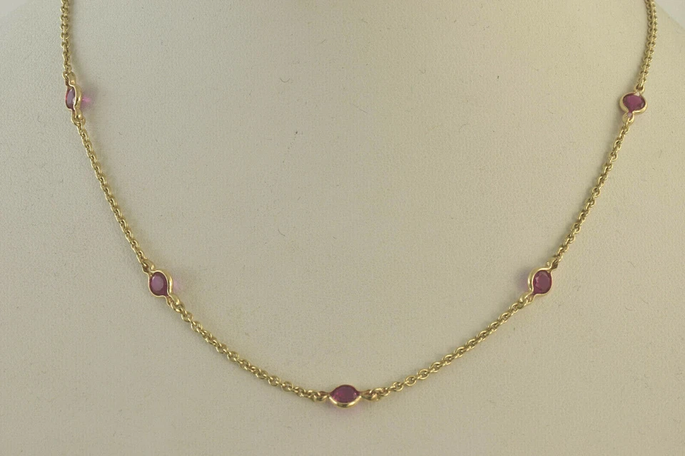 Rubies-By-The Yard Necklace in 14kt Yellow Gold - Image 1 of 1