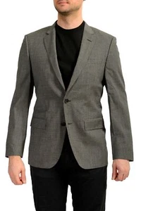 Hugo Boss Men's "Huge6" Slim Fit 100% Wool Plaid Sport Coat Blazer US 38R IT 48R - Picture 1 of 6