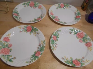 4 Vintage Corelle Corning Regal Rose 10" Essteller 8089 - Bild 1 von 4
