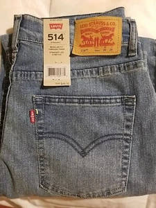 Levis 514 Straight Leg Jeans Boys Size 18 Reg 29x29 Blue New With Tags - Picture 1 of 3