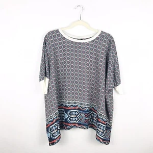 Blusa donna Bobeau Nordstrom taglia media a costine manica dolman stampata crepe - Foto 1 di 4