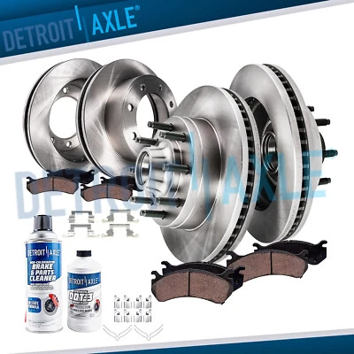 RWD Front Rear Rotor Brake Pads for 1999-2002 Ford F-250 F-350 Super Duty 8 Lug - Image 1 of 4