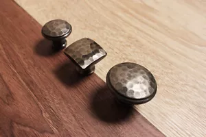 Hierro fundido negro martillado diseño armario armario cajón cajón perilla tirar manijas - Imagen 1 de 15