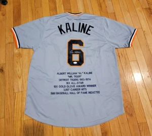 Al Kaline Signed Stat Jersey - JSA COA - Detroit Tigers legend HOF 1968 WS Champ - Picture 1 of 7
