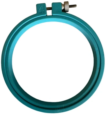 Cross Stitch Hoop Plastic 4 Inch Blue Embroidery Loop Round Circle Size 4 Screw - Image 1 of 4