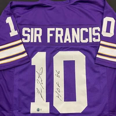 Fran Tarkenton Autographed Purple Pro-Style Nickname Jersey w/HOF 86 Inscription - Image 1 of 3