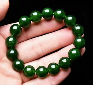 Bracciale Perline Pietra Rotonda Giada 100% Naturale 6/8/10/12/14 mm Giada Verde 7,5" AAA++ - Foto 1 di 12