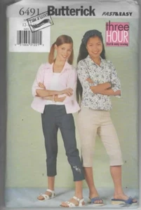 Cut Sewing Pattern 6491 girls shirt, stretch knit top & pants size 12-16 1999 - Picture 1 of 2