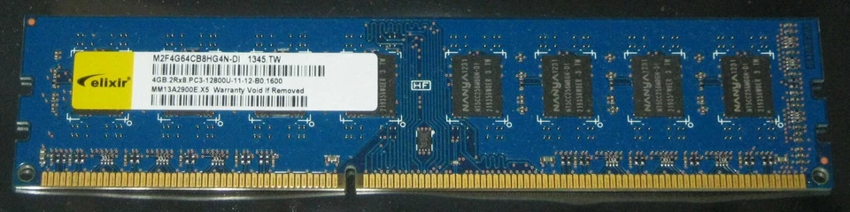 1 x 4GB ELIXIR DDR3 RAM 1600MHz PC3-12800U DIMM 240-pol. CL11 M2F4G64CB8HG4N-DI - Bild 1 von 1