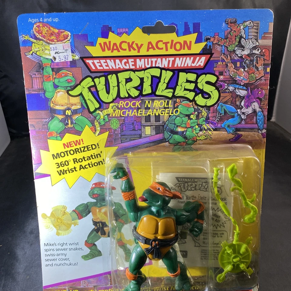 TMNT Wacky Action Rock N Roll Michaelangelo Complete 1989 Ninja Turtles Vintage