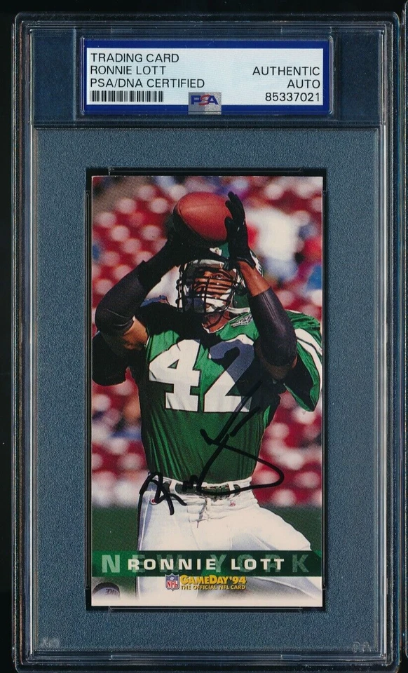 1994 Fleer GameDay #306 Ronnie Lott signed auto autograph PSA/DNA clean sig - Image 1 of 2