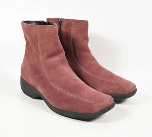 Clarks 2009 Ashlyn Borgoña Gamuza Cuero Cremallera Botines Talla 8.5M - Imagen 1 de 8